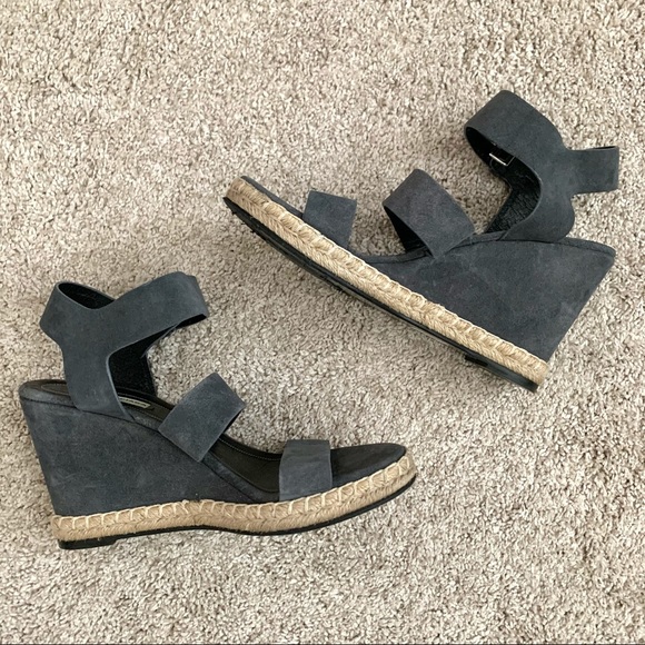 Balenciaga Charcoal Grey Suede Wedges - Picture 2 of 10